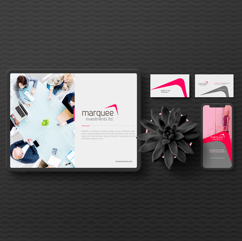 Marquee Investment Branding, The fast growing investment group in Dubai - Aimstyle portfolio project